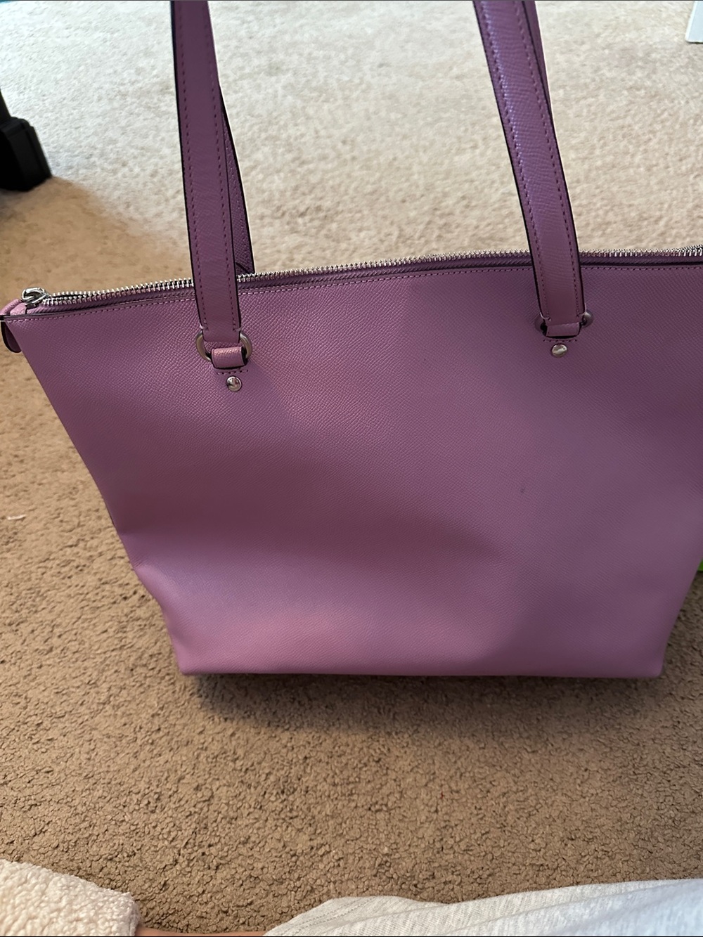 Coach Lilac Leather Tote Bag - Picture 3 of 9